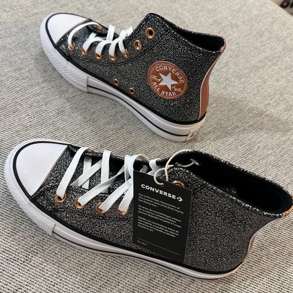 CONVERSE Chuck Taylor All Star Lift Metallic Glitter Sneaker Size 6.5 NEW - Picture 6 of 13